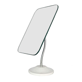 YEAKE front view square vanity mirror showing stable stand and clean design for versatile use