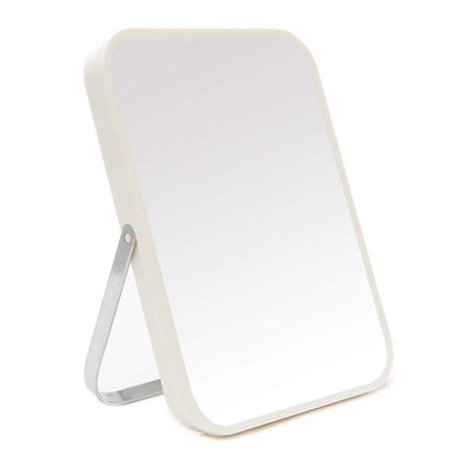 YEAKE front view of white vanity mirror showing clean reflection and portability
