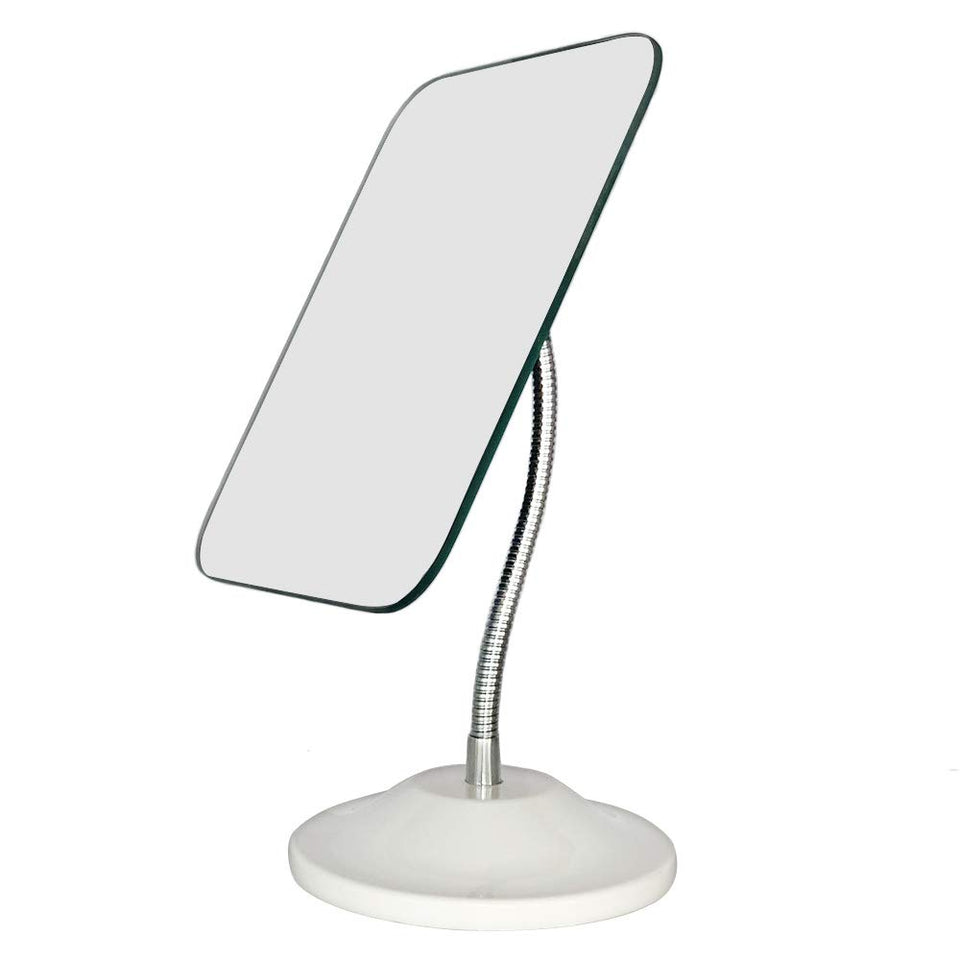 YEAKE square front view showing clear reflective surface and compact stand benefit