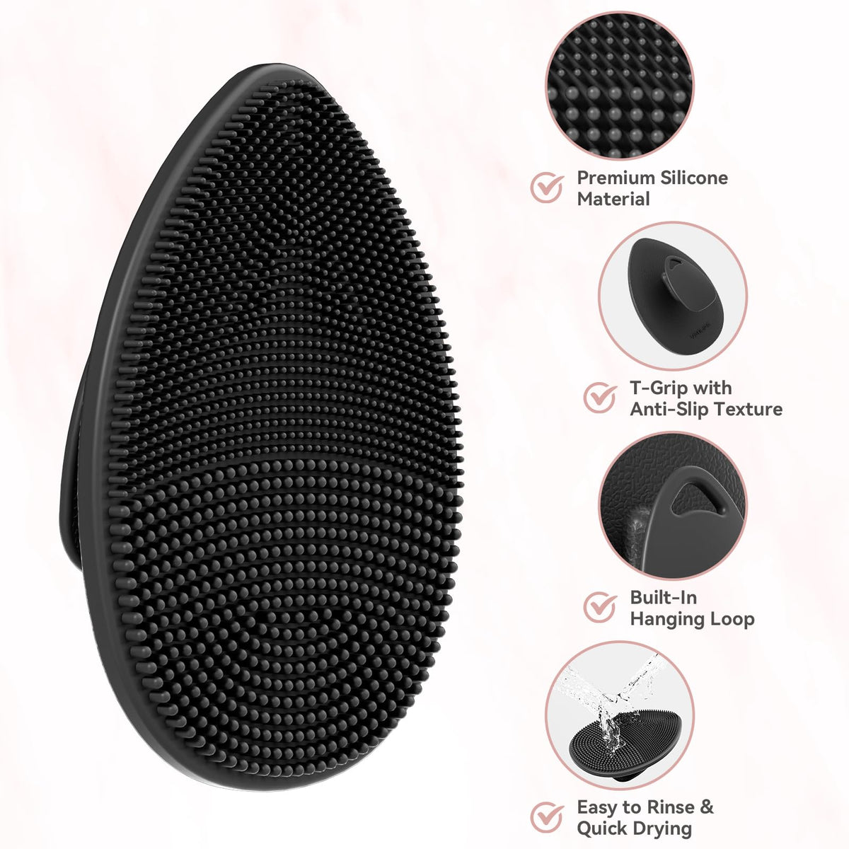 YEALIFE scrubber in use cleansing cheek to remove oil and residue benefit
