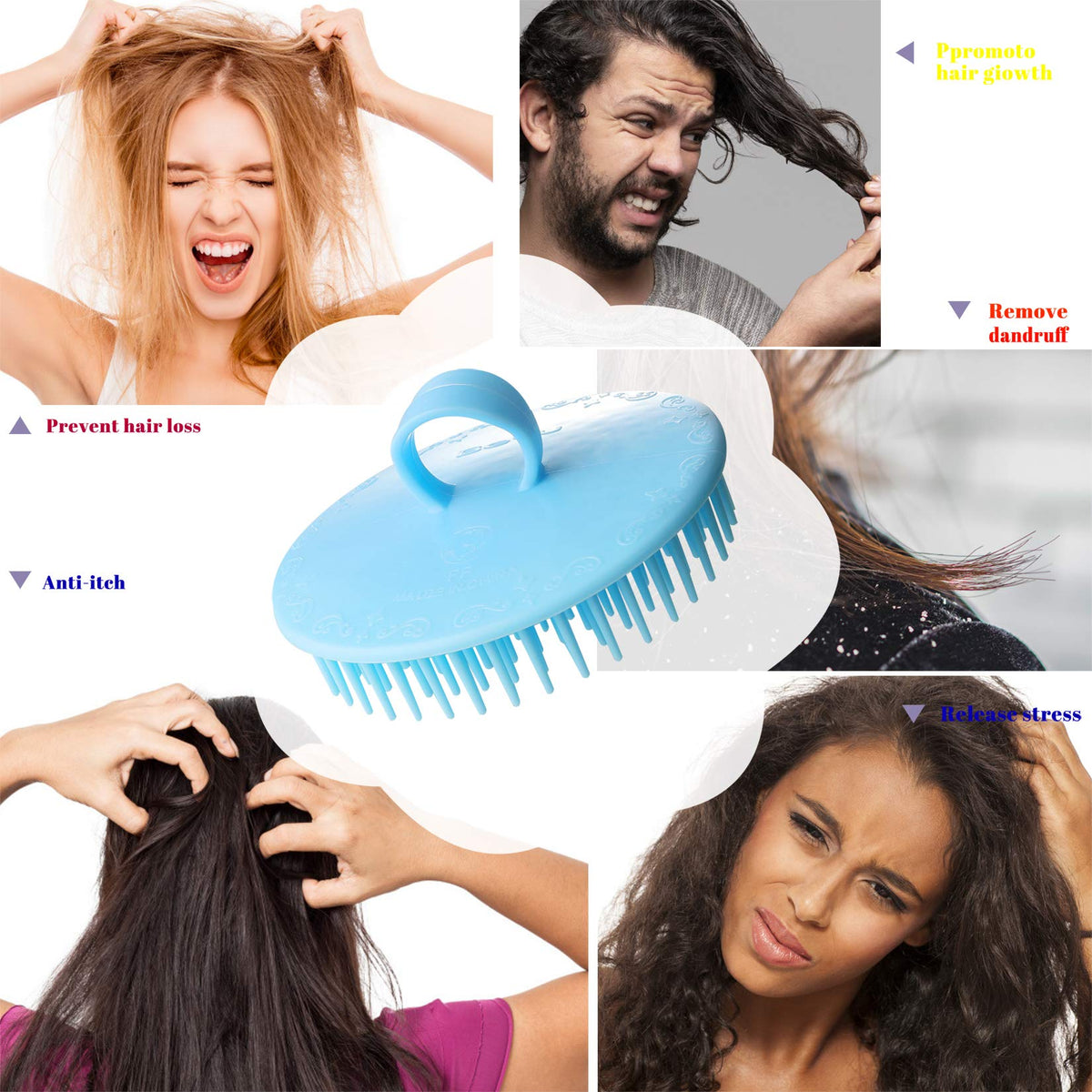 YEALIFE brush in shower with shampoo showing efficient lathering and scalp cleansing