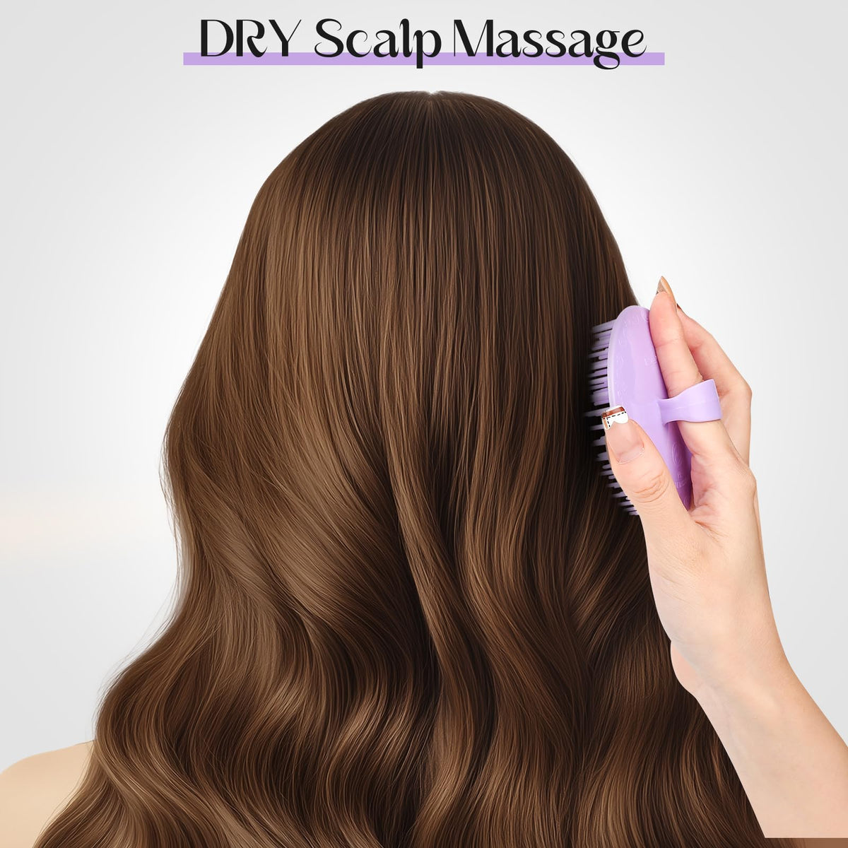 YEALIFE brush beside a shampoo bottle showing compact size and easy packing