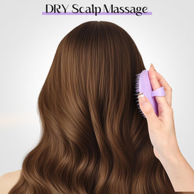 YEALIFE brush beside a shampoo bottle showing compact size and easy packing