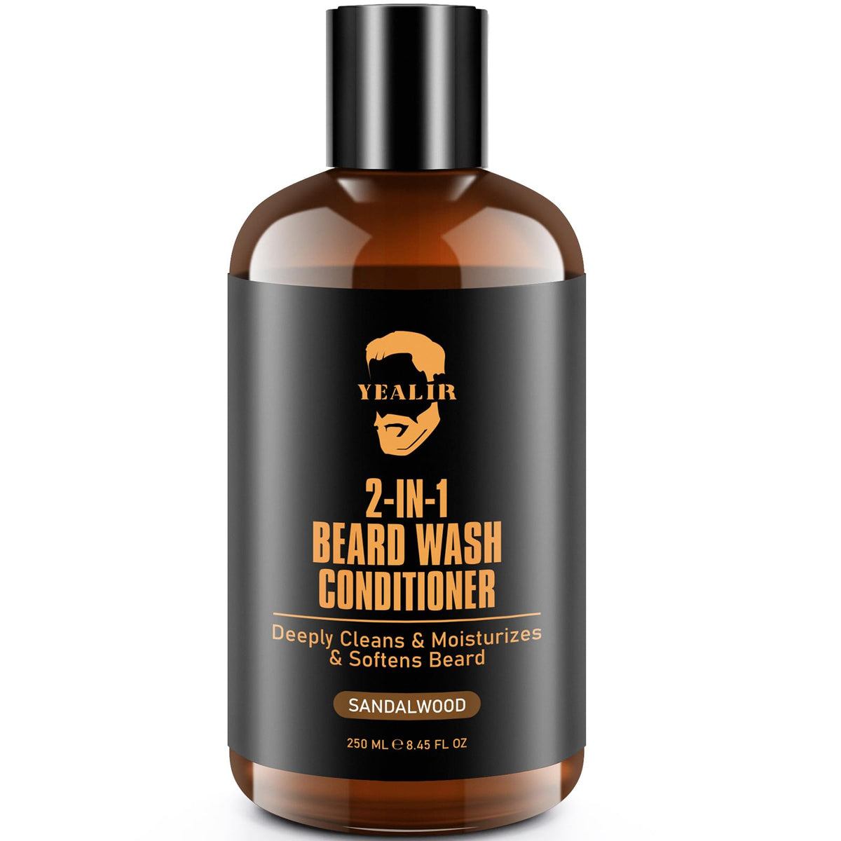 YEALIR front bottle shot showing label and sandalwood scent benefits