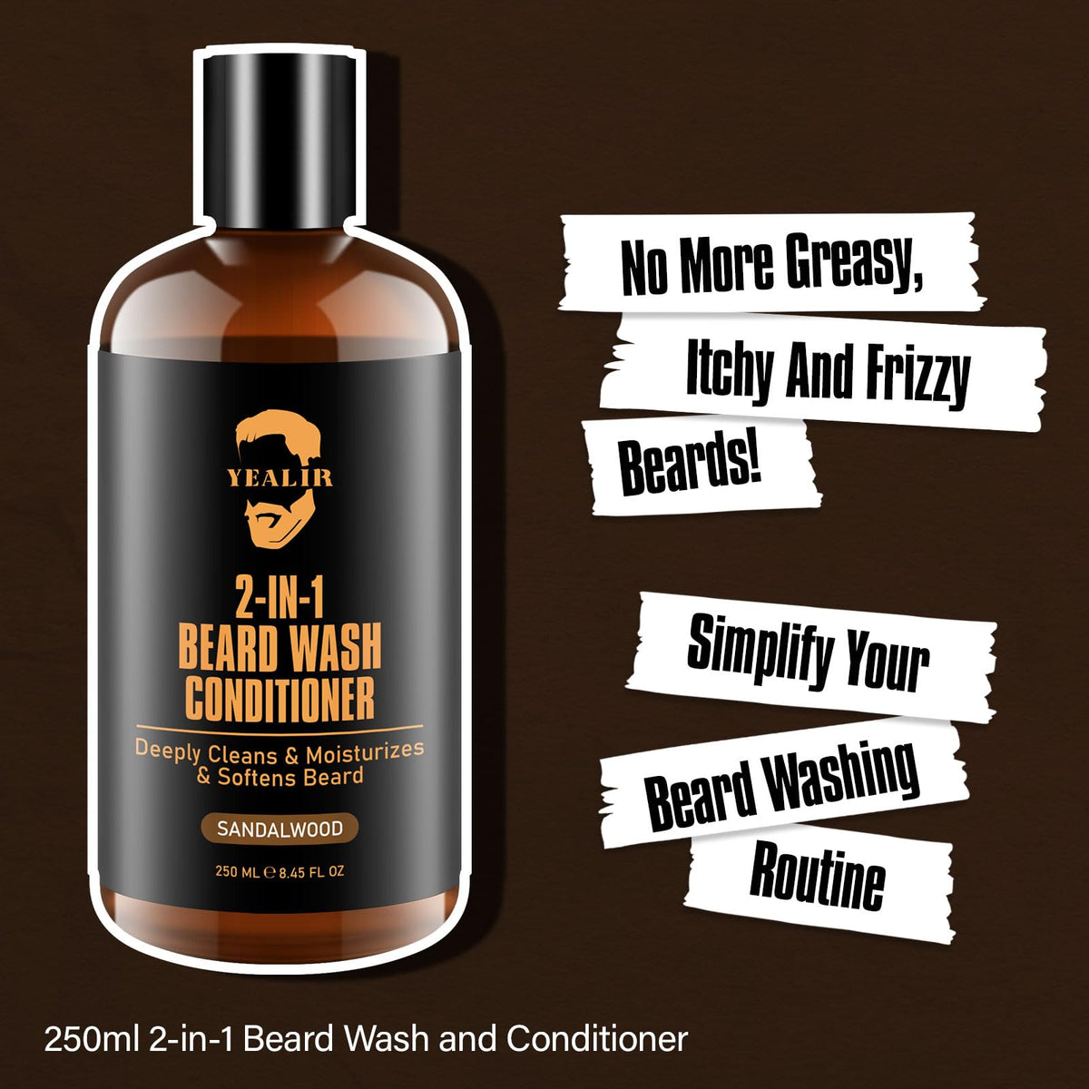 YEALIR ingredient view with argan and jojoba to nourish beard