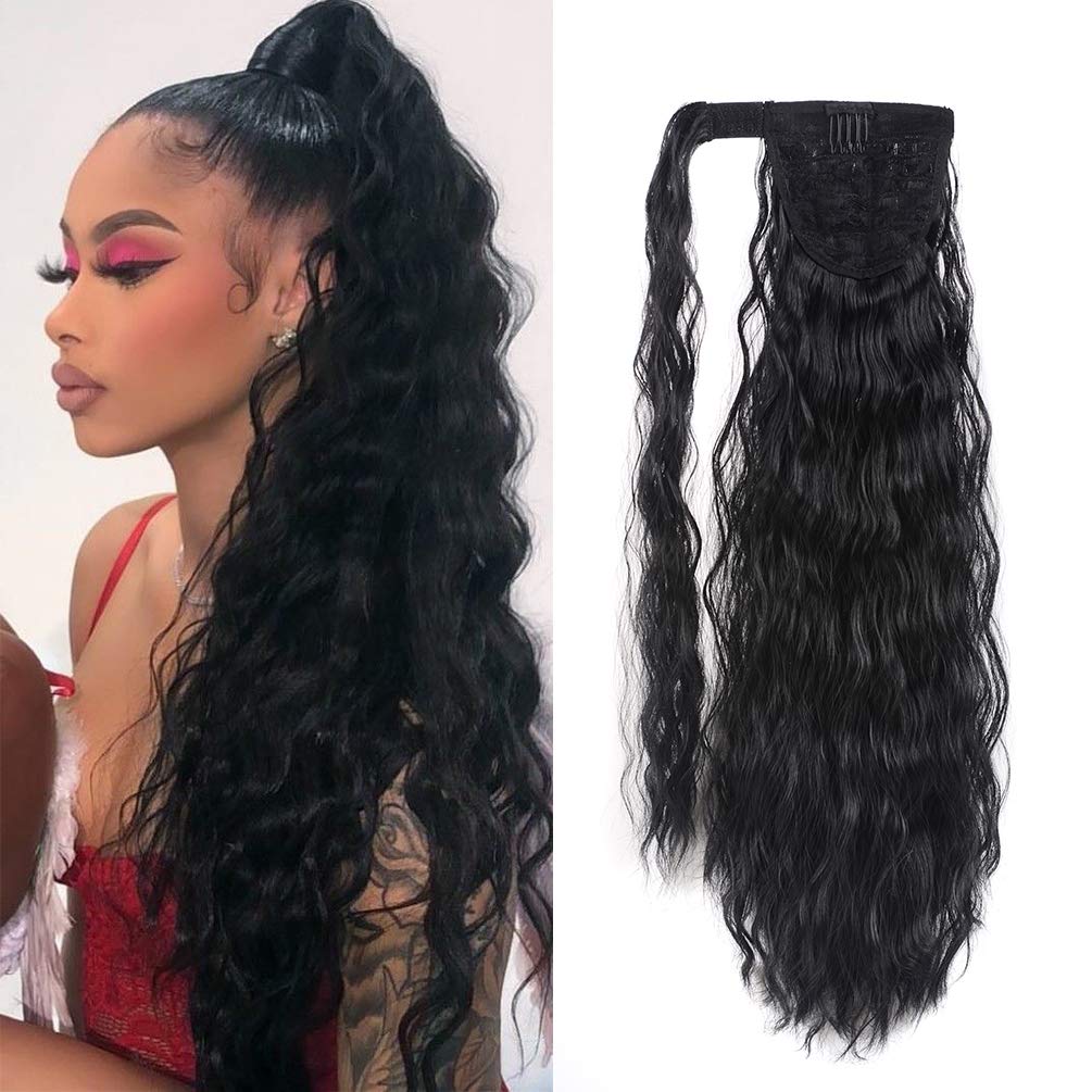 YEAME front view of ponytail packaging showing 22 inch length benefit