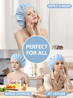 Years Calm cap worn during spa treatment showing treatment protection