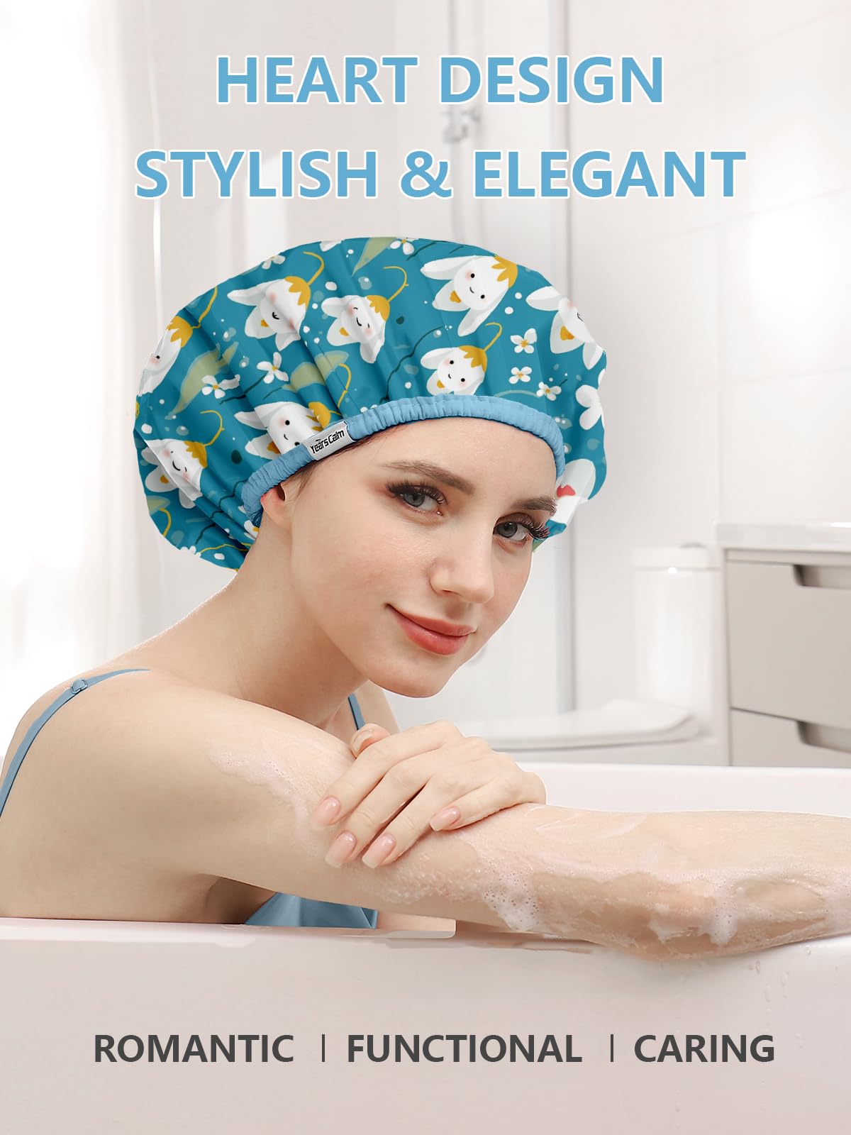 Years Calm elastic band detail showing stretch and secure fit for most head sizes