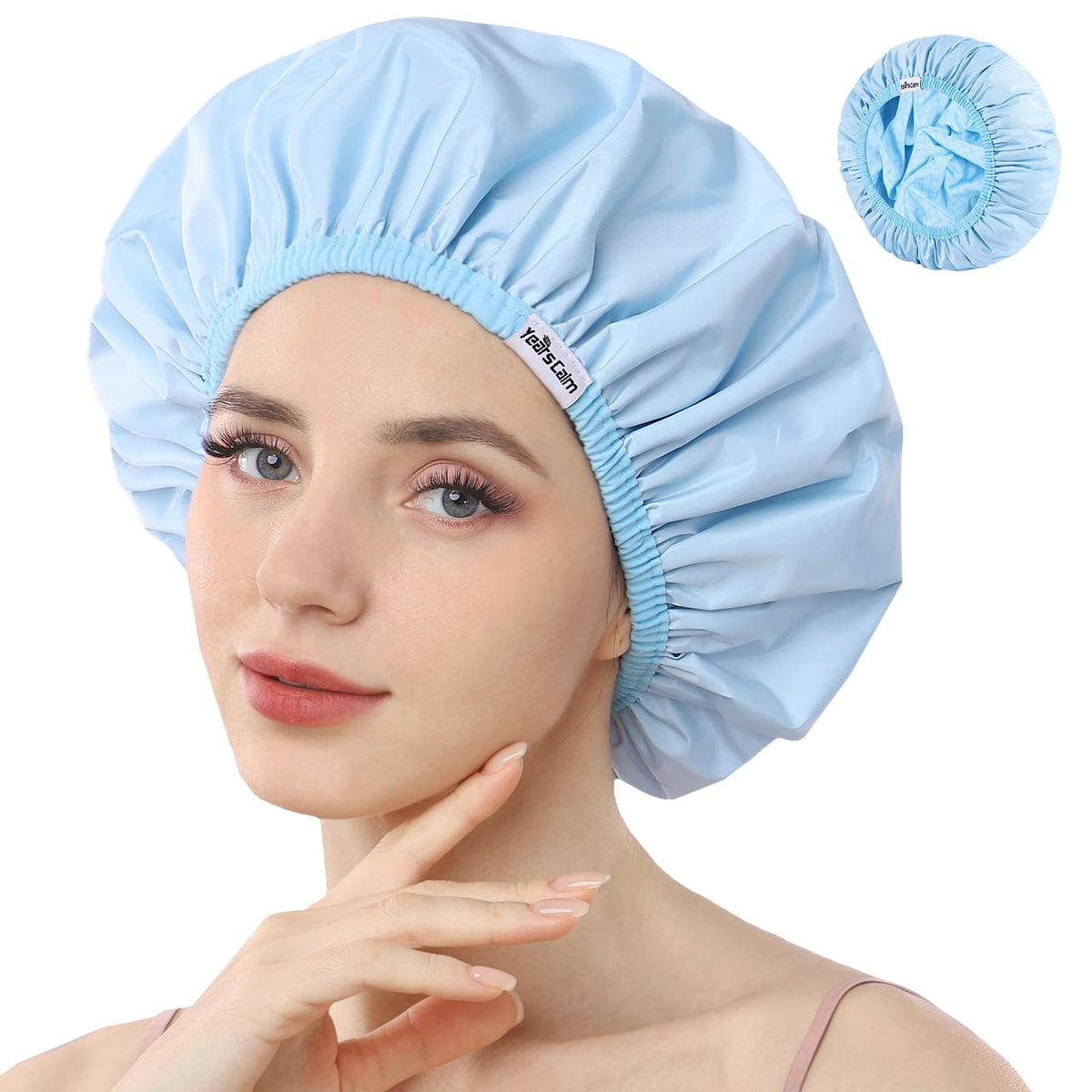 Years Calm front packaging showing reversible shower cap and benefits