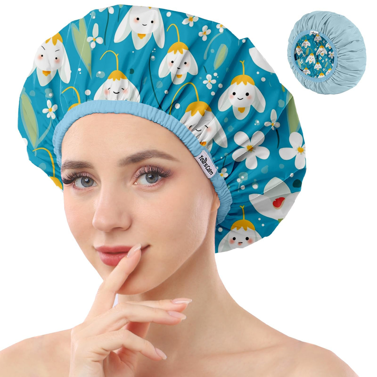 Years Calm front view of cap showing reversible design and neat packaging, practical protection