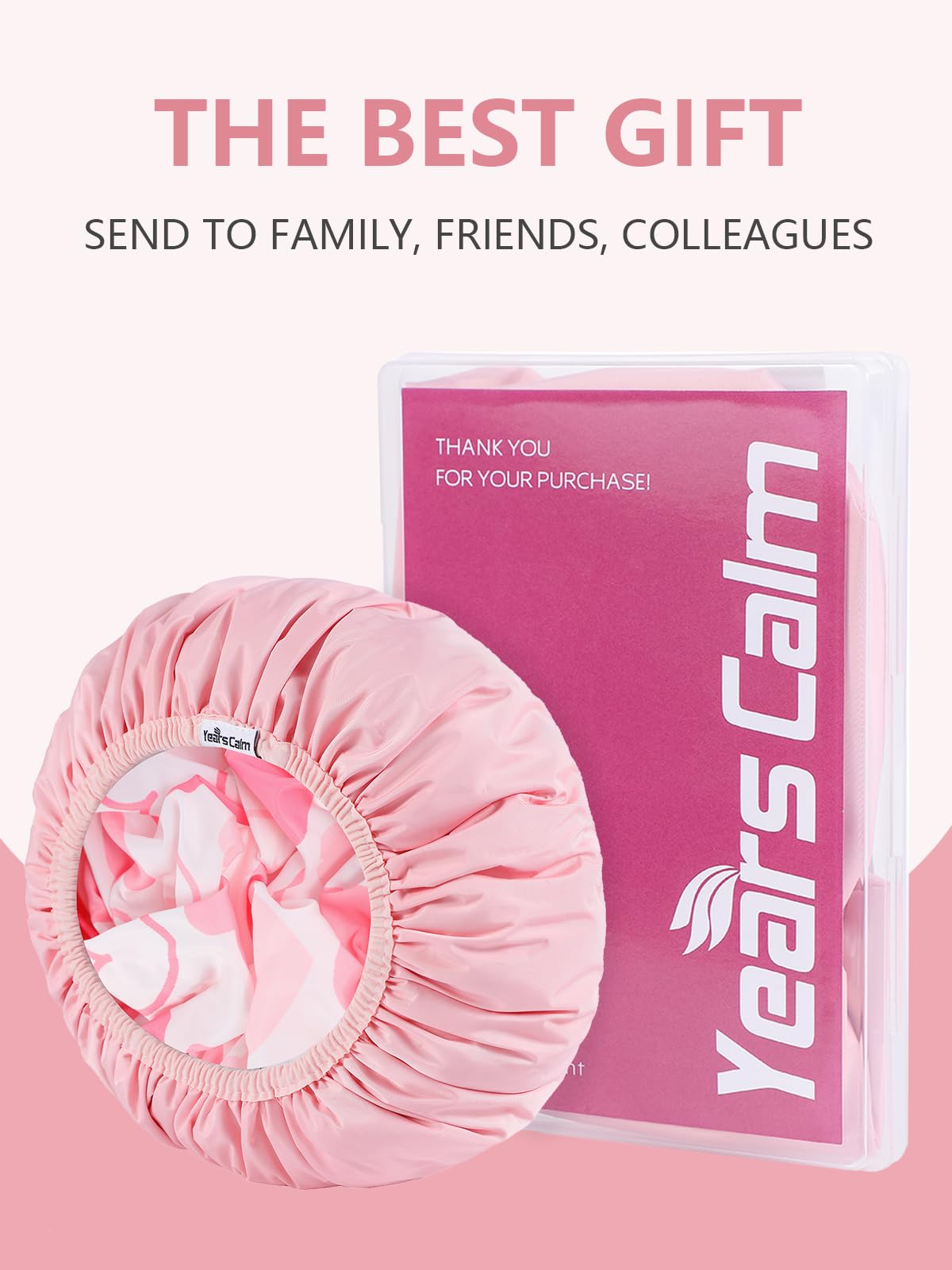 Years Calm shower cap used while cooking showing hair kept clean and hygienic