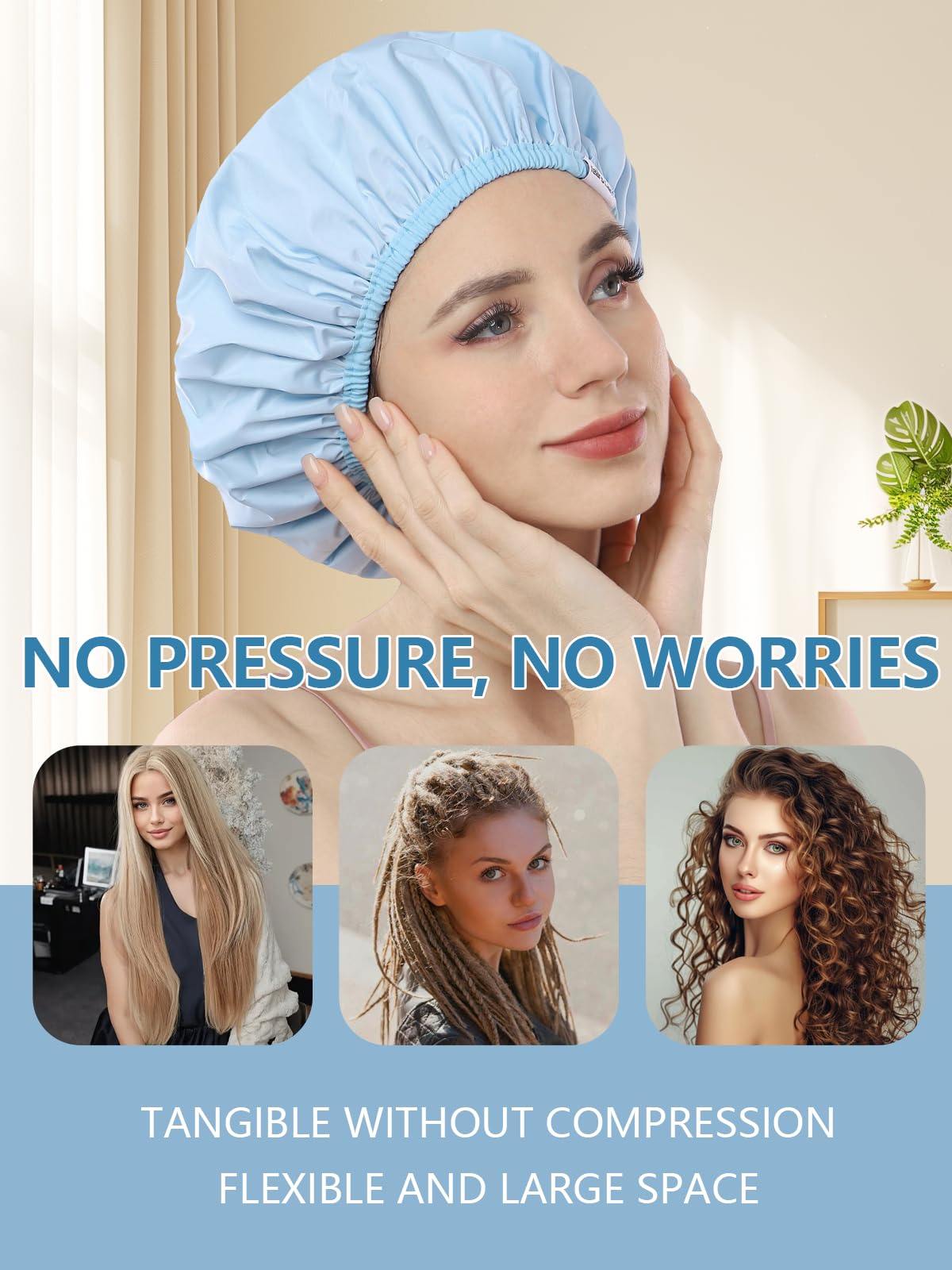Years Calm cap protecting hair while cooking and preventing hair fall