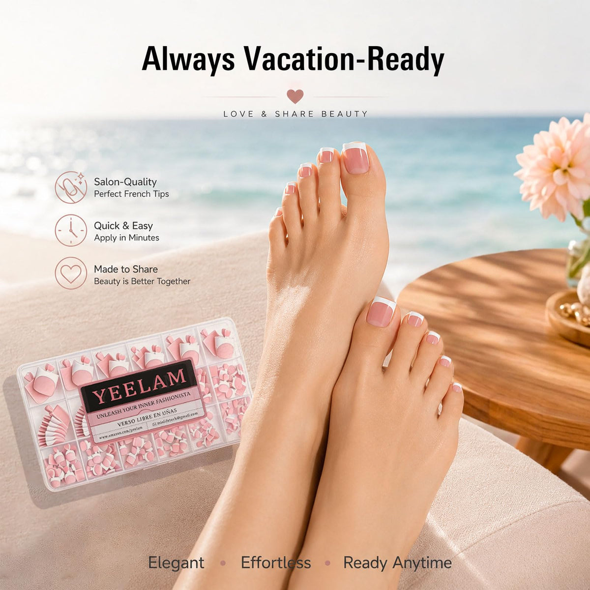 YeeLam application in progress demonstrating quick ten-minute pedicure