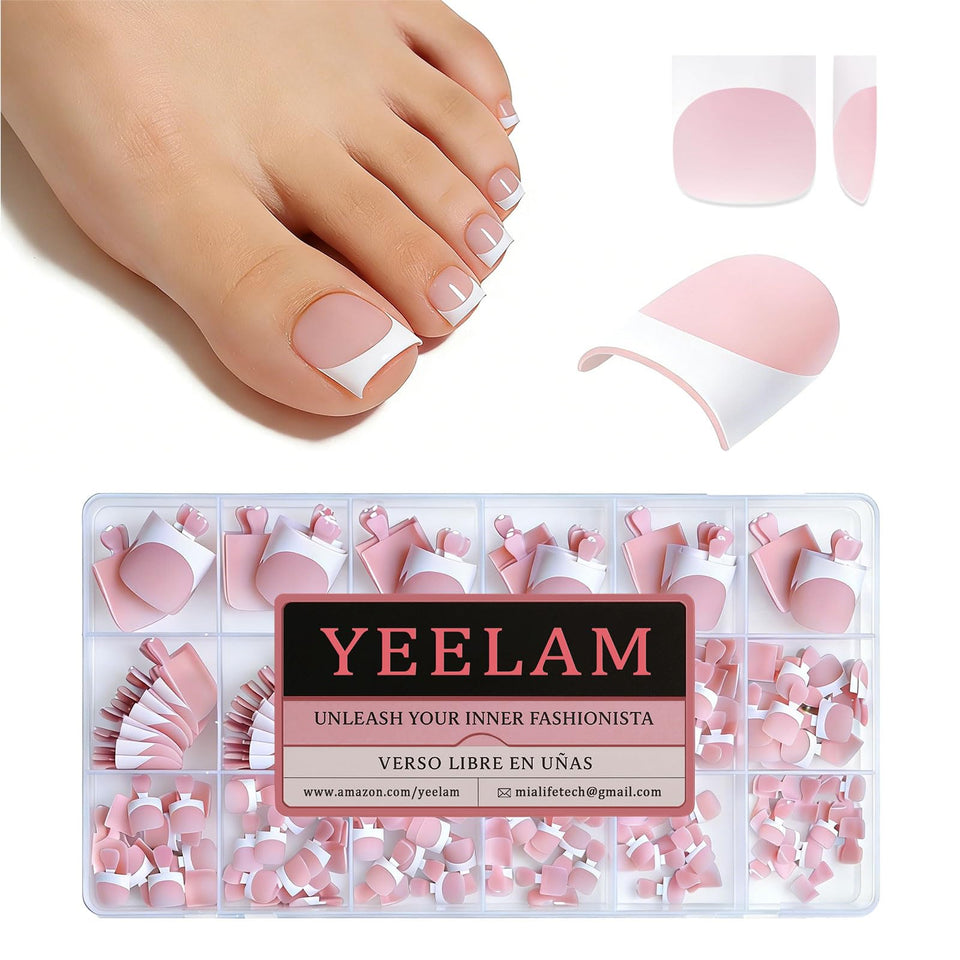 YeeLam front packaging showing 240-piece matte baby pink set and value