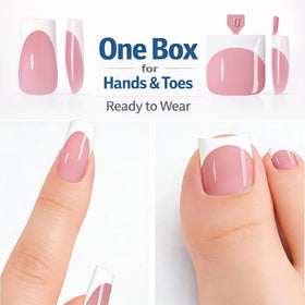 YeeLam toenail set laid out displaying 30 toes and easy matching benefit