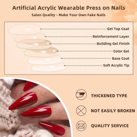 yefiuo hand pressing on a nail during application illustrating easy stick-on process and secure hold