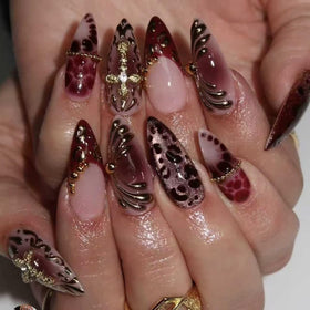 yefiuo front package showing 24 medium almond nails and included tools for quick salon results