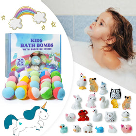 Yekery toy surprise revealed from a bath bomb delighting the child