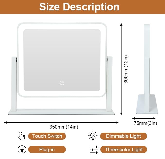 YEKKOPT close-up of LED ring and touch control for easy brightness and color adjustment