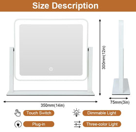 YEKKOPT close-up of LED ring and touch control for easy brightness and color adjustment