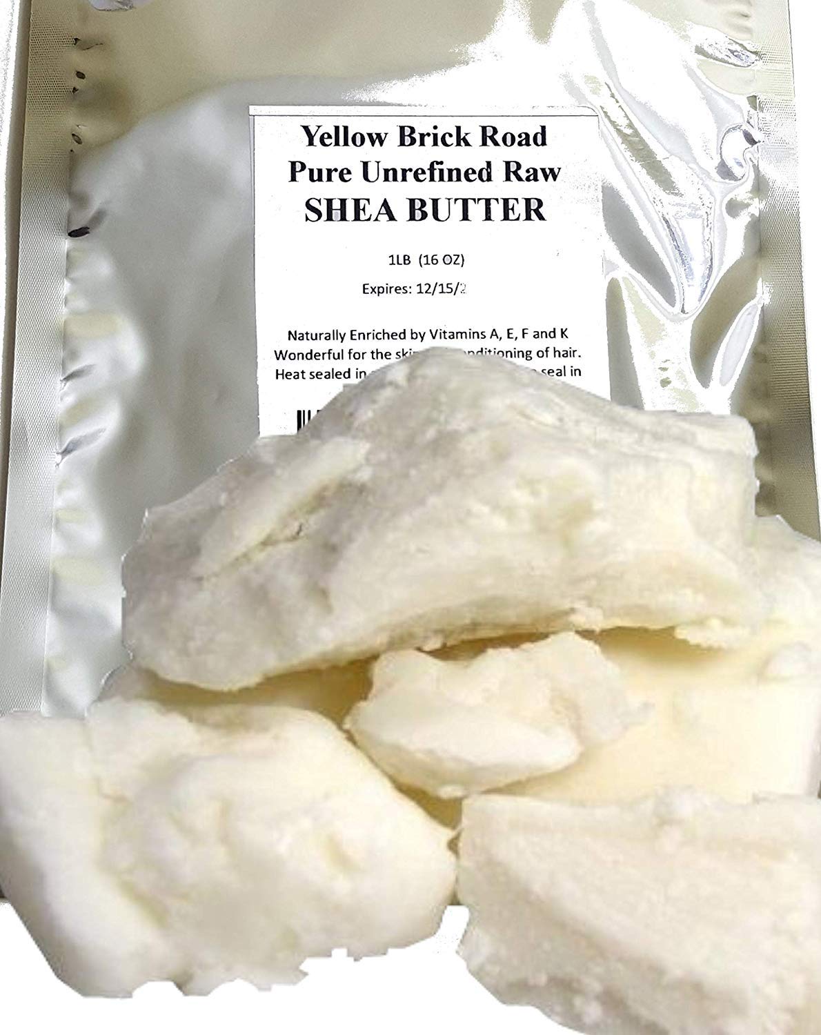 Yellow Brick Road front bag showing label and 1 lb size with clear expiry benefits