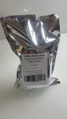 Yellow Brick Road cocoa butter being melted for lotion demonstrating easy blending benefit