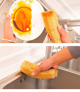 YEMTAL loofah scrubbing dishes gently removing grease without scratching