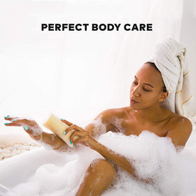 YEMTAL loofah soaked and lathered in hand for rich soap foam