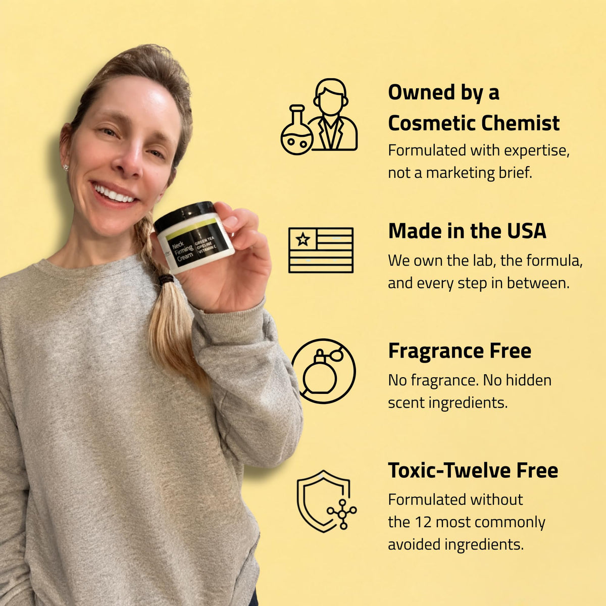 YEOUTH ingredient label with vitamin C and peptides, highlighting targeted support