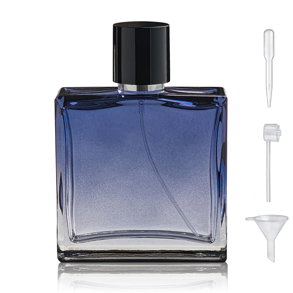 Yerpkefey front view of glass perfume bottle showing sleek design and portability