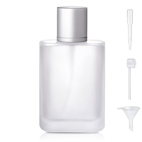 Yerpkefey frosted glass bottle front view showing elegant design and secure spray