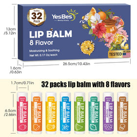YesBes lip balms arranged as stocking stuffers for holiday gifting