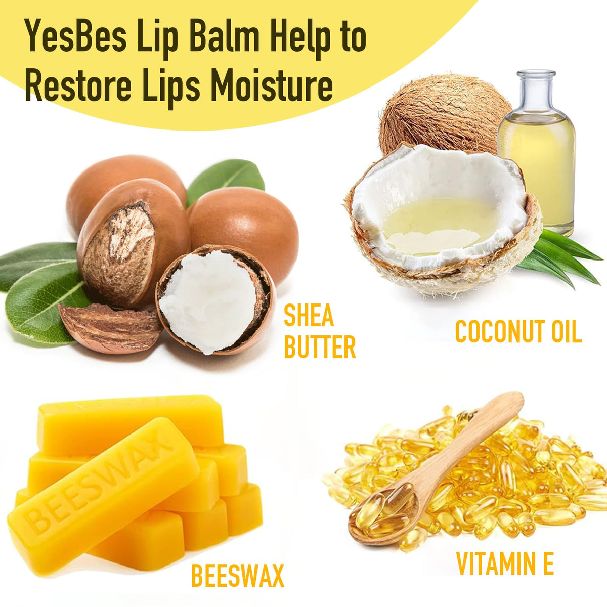 YesBes balm texture close-up highlighting creamy coconut oil sheen and smooth finish