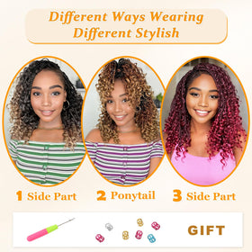 YEWELL hand holding single strand to show thickness and lightness