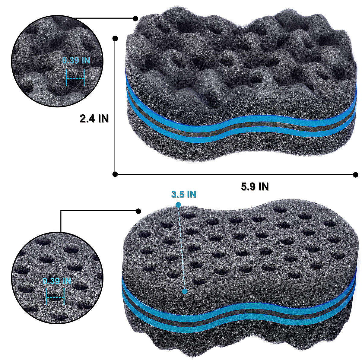 YEZEY big holes sponge detail for larger twist definition