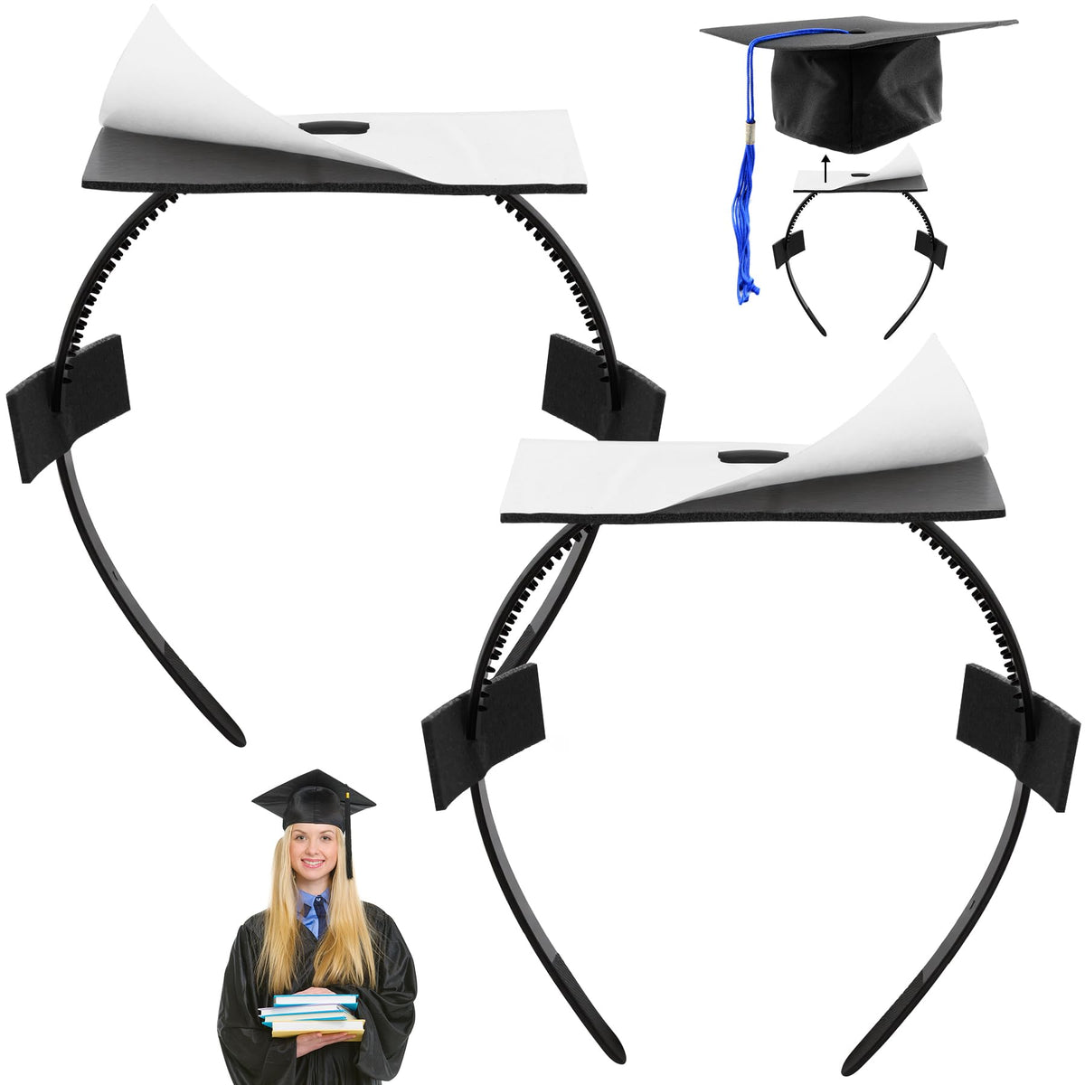 YFJOLEN front packaging showing two headbands and included adhesive felt for reliable security