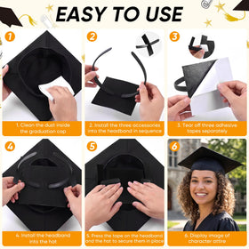 YFJOLEN headband close-up showing elastic memory-plastic frame for long-lasting shape