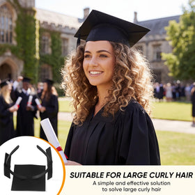 YFJOLEN headband on a graduate showing stable cap fit and confidence during ceremony