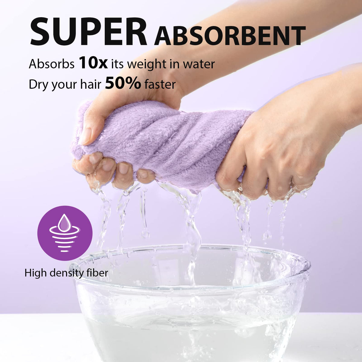 YFONG close-up microfiber texture highlighting quick absorbency and softness