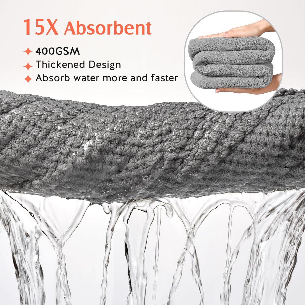 YFONG close-up microfiber texture highlighting fast absorbency and softness