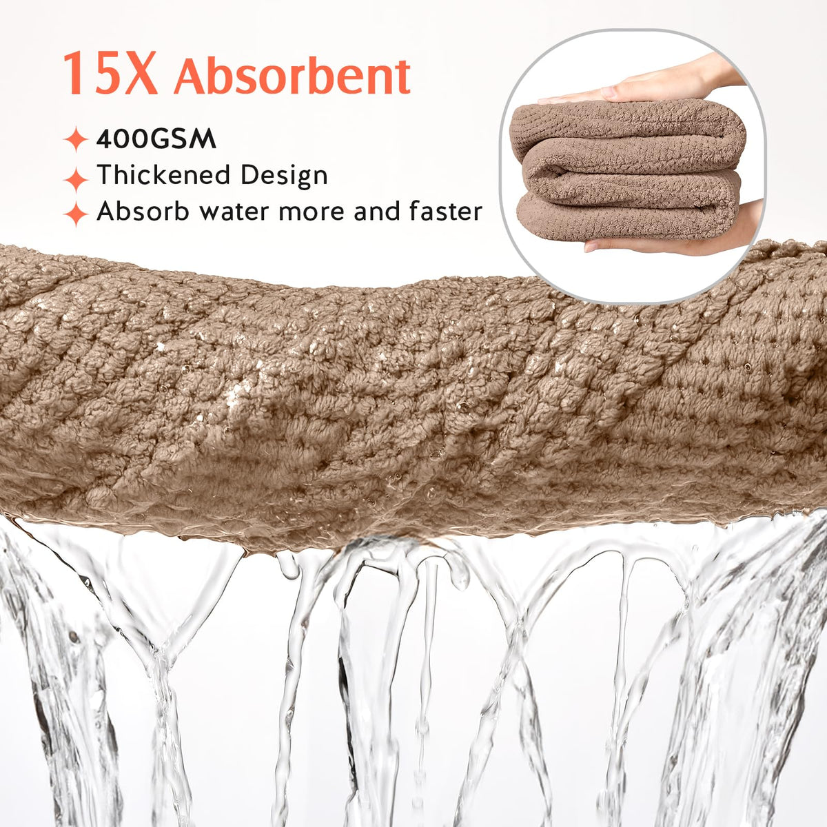 YFONG close-up microfiber texture, demonstrates high absorbency and softness