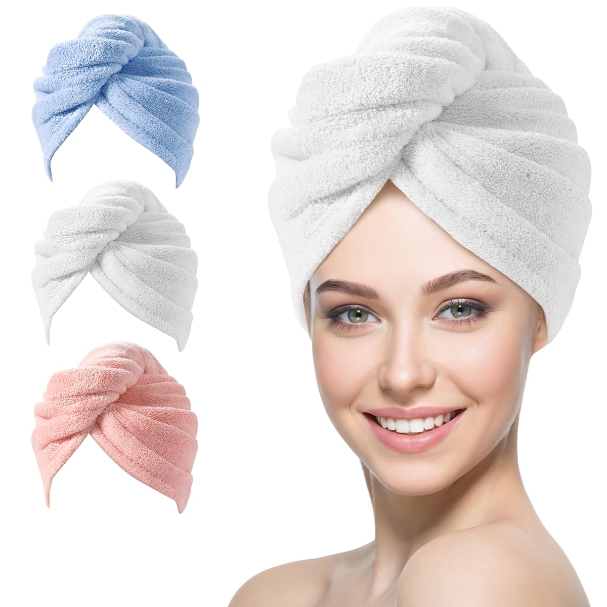 YFONG front pack showing three towel colors and fast drying benefit