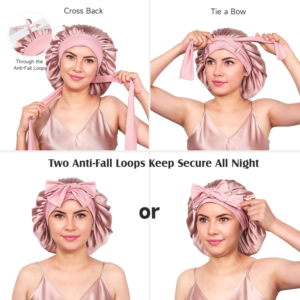 YFONG open bonnet showing inner and outer double-layer mulberry silk