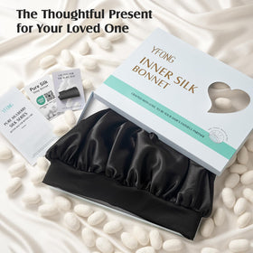 YFONG lifestyle bedroom shot of bonnet on pillow for overnight care