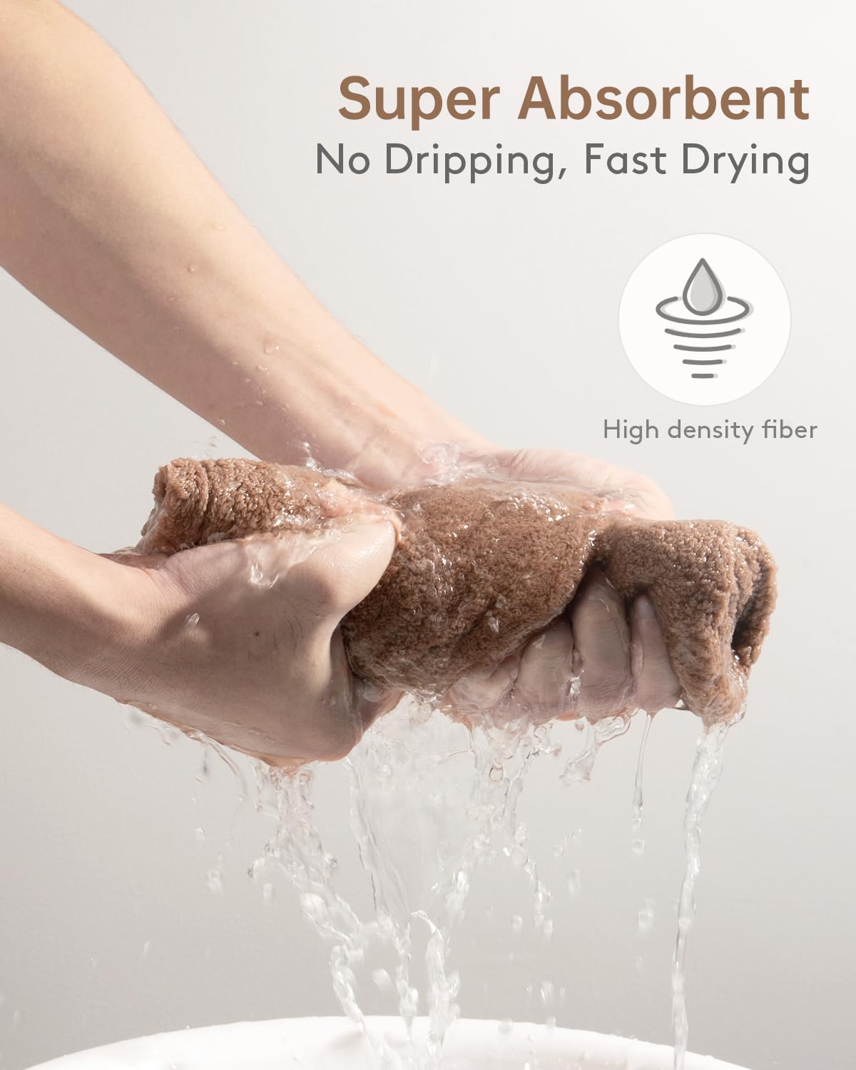 YFONG microfiber fabric close-up highlighting soft texture and fast absorbency benefit