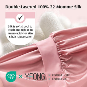 YFONG close-up of 22 momme silk texture highlighting smooth protective surface