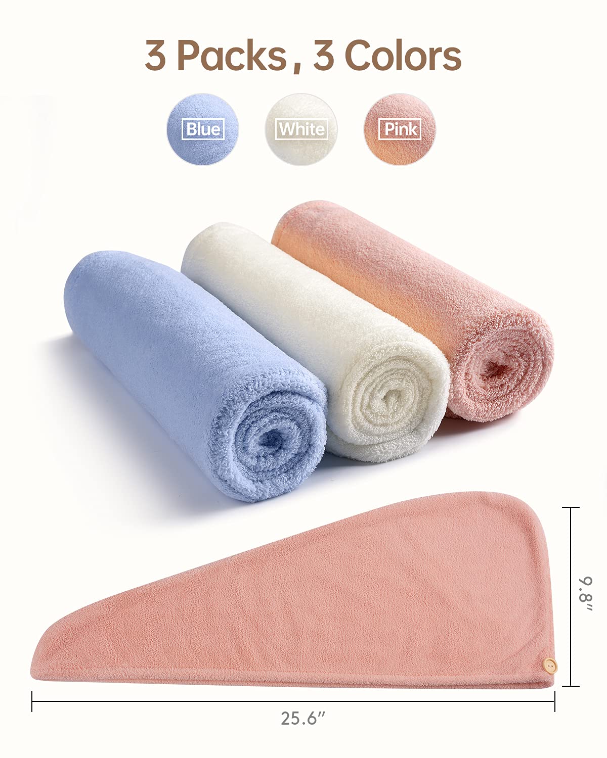 YFONG towel laid flat showing size fit for long or thick hair