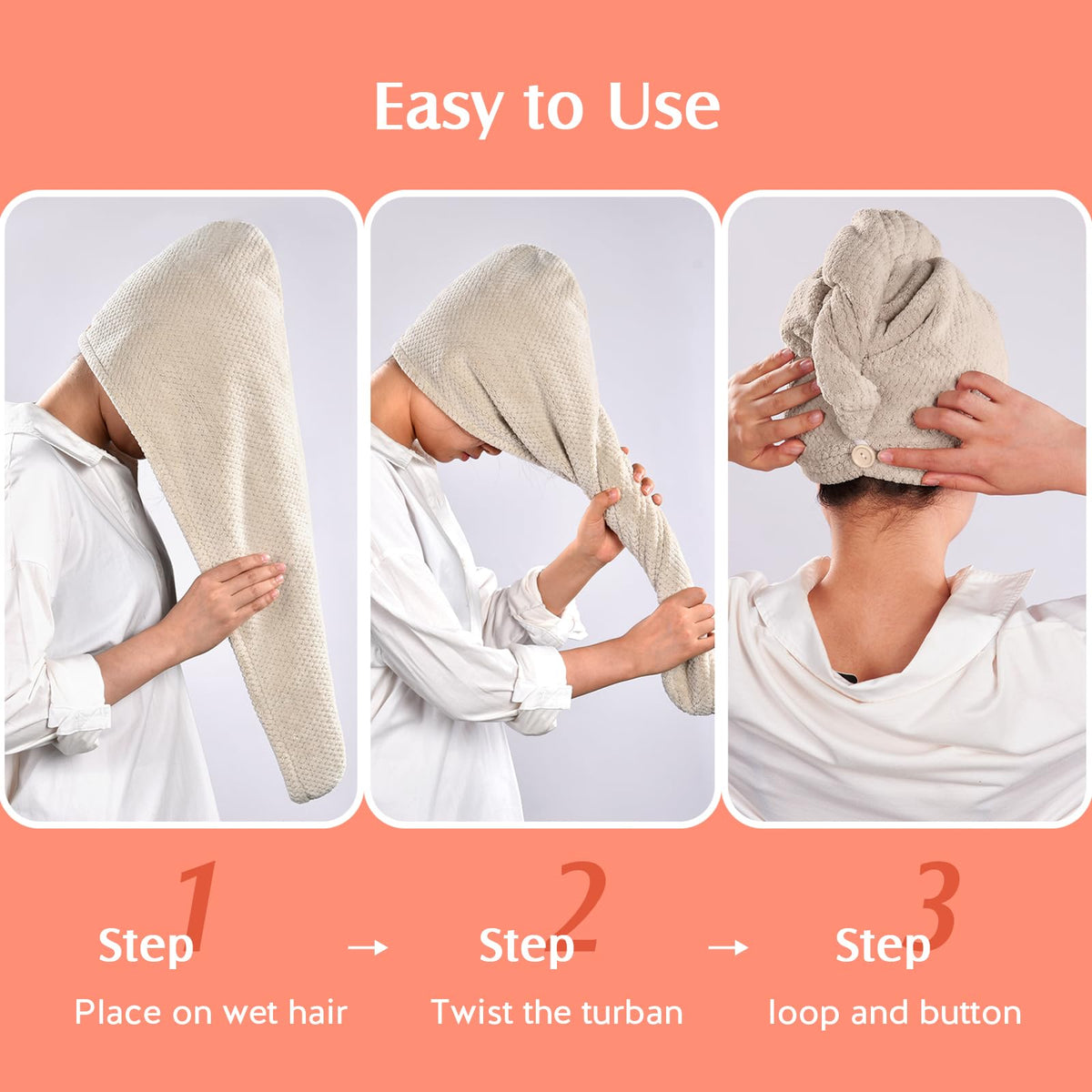 YFONG two towels laid flat showing M and L size comparison for fit
