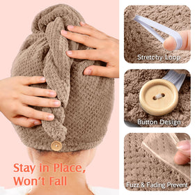 YFONG towel beside measuring tape, indicates size options and full coverage