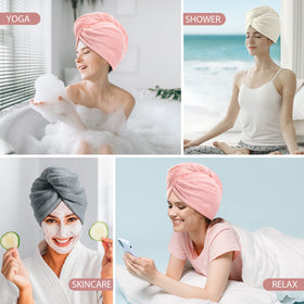 YFONG towel absorbing water from wet hair demonstrating fast-dry performance